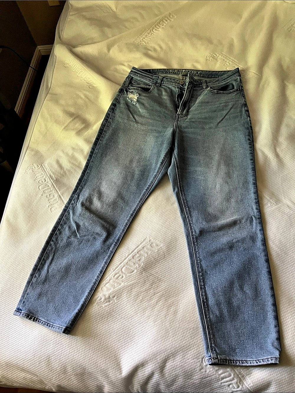 American Eagle Distressed Skinny Jeans in Blue